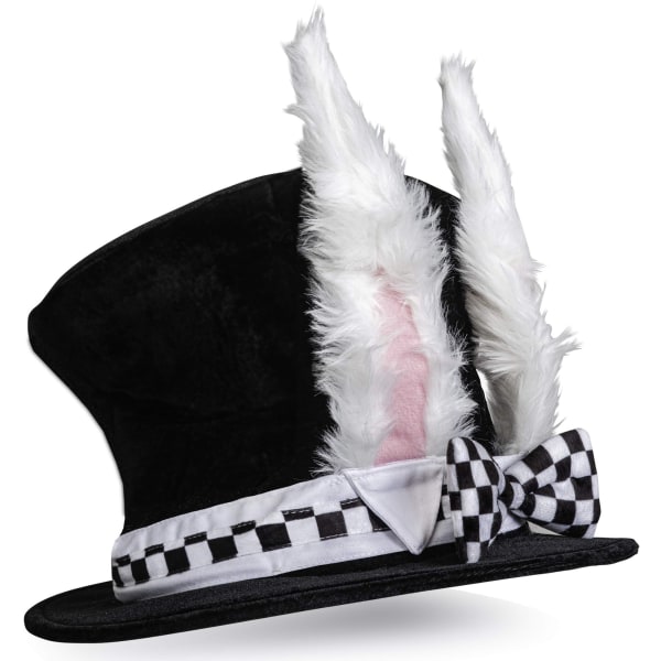 White Rabbit Top Hat - Bunny Rabbits Dress Up Costume Hat with