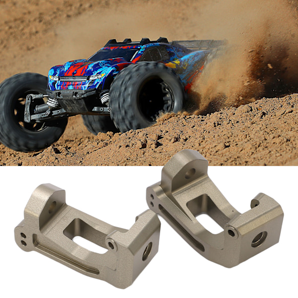 2Pcs RC Front Caster Block C Hub Aluminium Alloy 1/8 for Traxxas Sledge Cart 95076‑4 Ti Colour