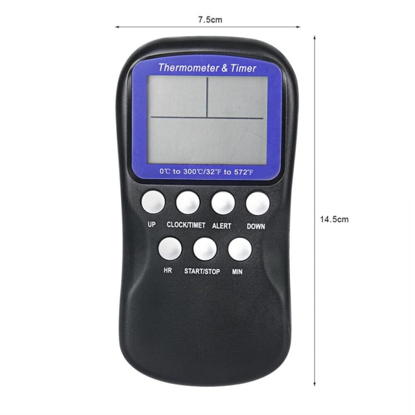 Steketermometer Bluetooth Grilltermometer Digitalt Radio Kjøkkentermometer Kjøtttermometer for BBQ, Kokekammer, Røyker, Biff