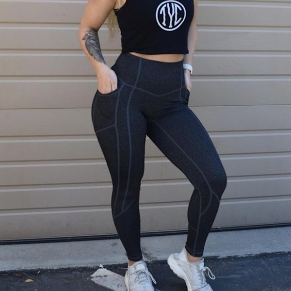 Dam Sport Gym Yoga Löpning Fitness Leggings Byxor Träning Atletiska Byxor M