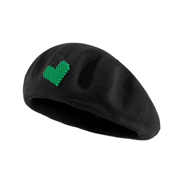 Trendig Beret-hatt för kvinnor med hjärta - Konstnärshatt för vinter, varm mössa