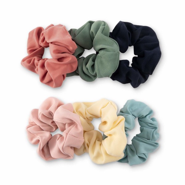 6 kpl Fashion Solid Colors Kangas Elastinen Hiusscrunchies Hyvä
