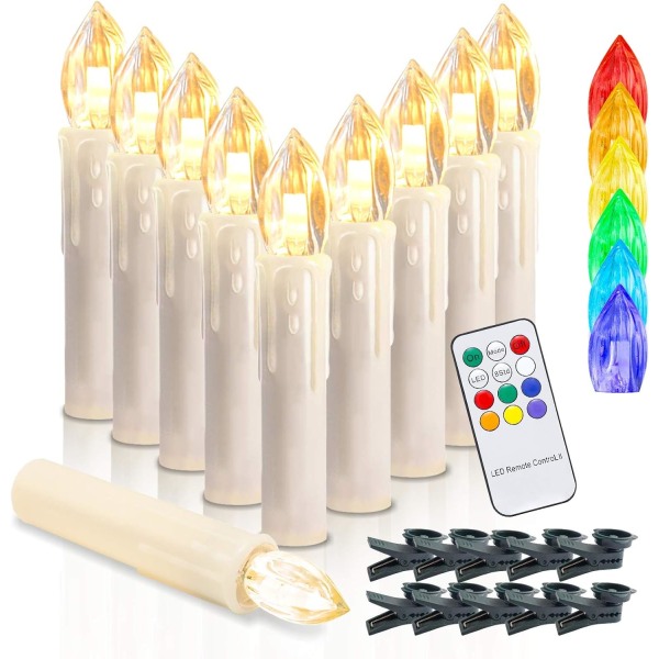 20x LED RGB-lys uden flamme med flimrende flammeeffekt