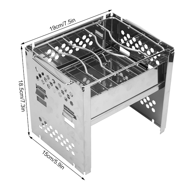 Outdoor Portable Stainless Steel Folding Ultralight Stove BBQ Grill Heating Equipment