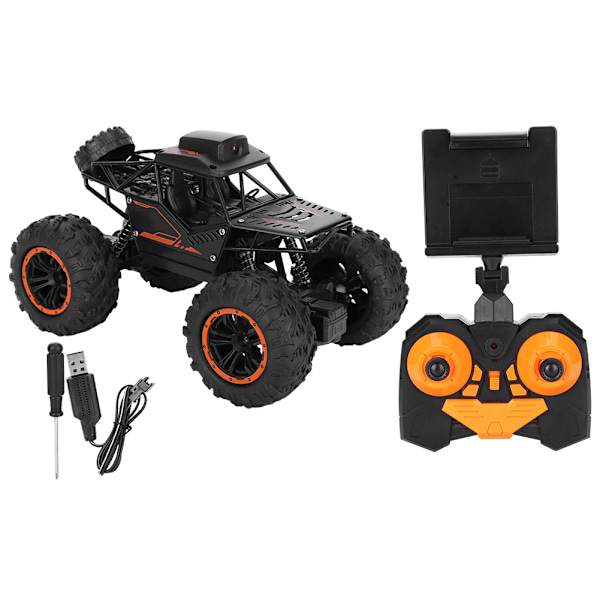 1:18 2.4G Radiostyrd Bilmodell WIFI Kamera Barn RC Fordon Bil Leksak Svart