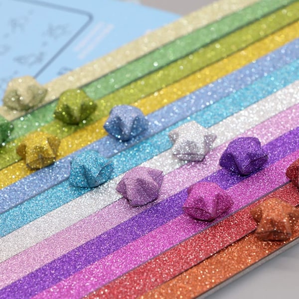 300 st Glitter Origami Star Paper Strips Lucky Star Paper för DI