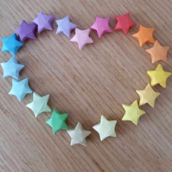 Origami, Lucky Star, Pappersremsor, Vikbara, Pappersband, Färger