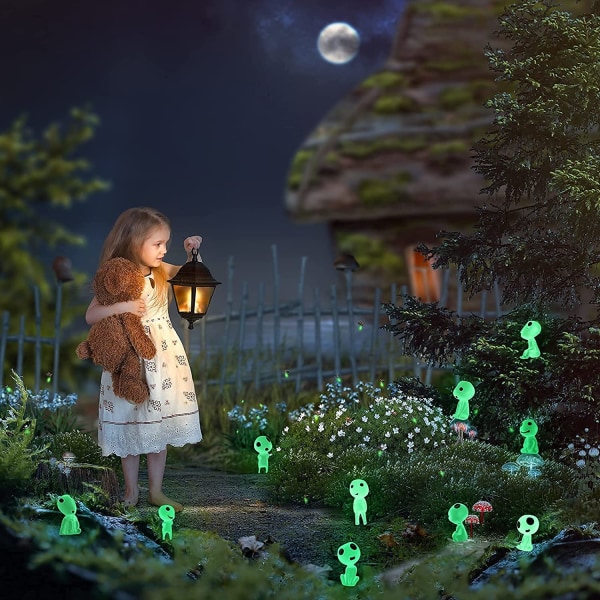 10 ST Luminous Ghost Tree Alves Miniature Garden Gnome Glow in D