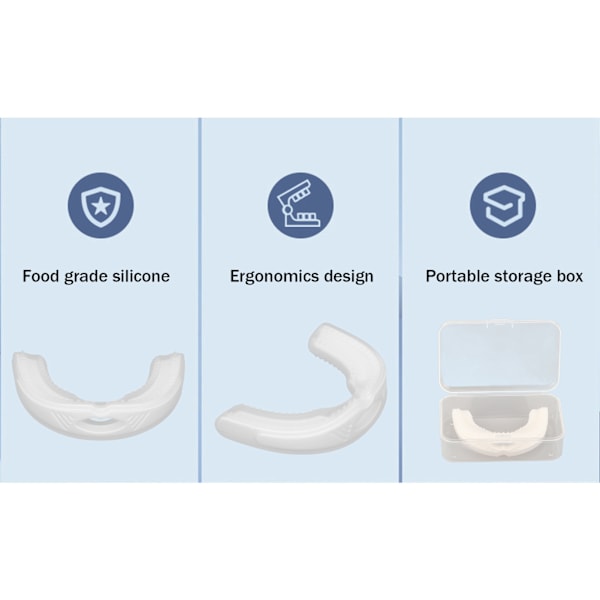 Dental Guard AntiSnoring Munnbeskytter Naturlig Pusting Sovende Snorking (Hvit)