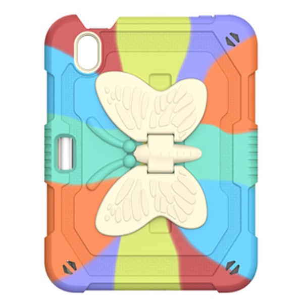 Kompatibel med iPad iPad Mini 6 (2021) med Kickstand Butterfly Wings Pencil Holder, Robust og Holdbar Colorful red