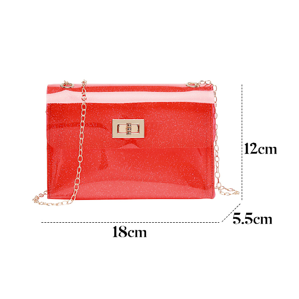 Transparent Damväska för Kvinnor, Kristall PVC-Material, Klar Kedja, Jelly-Väska, Handväska, Messenger-Väska, Axelväska, Söt Kawaii