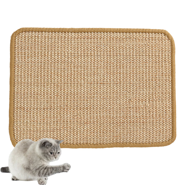 Cat Scratcher Mat, Natural Sisal Cat Scratch Mats, Horizontal Cat Floor Scratching Pad Rug , Protect Couch and Carpets