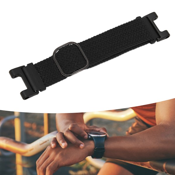 Smartklokke Justerbar Nylon Flettet Bånd Sports Pustende Rem Håndleddsrem Rem for Amazfit T Rex svart