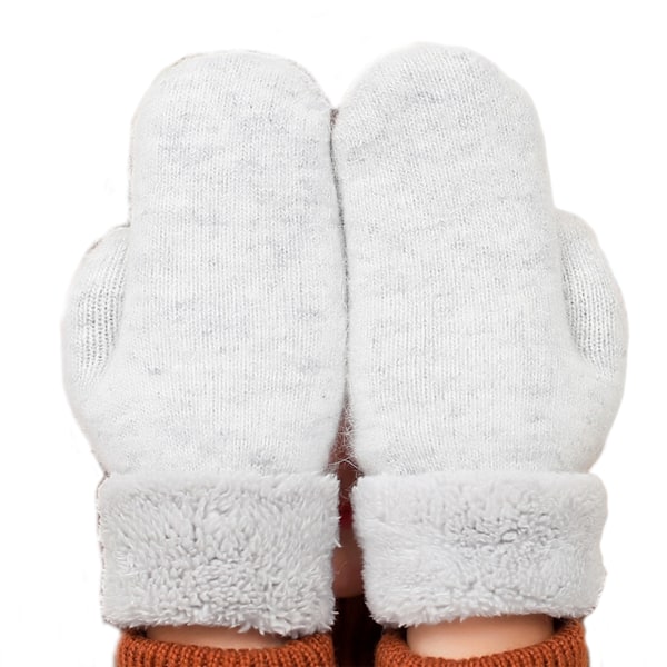 Winter Thicken Warmer Women Gloves Knitted Wool Plush Full Finger Mittens