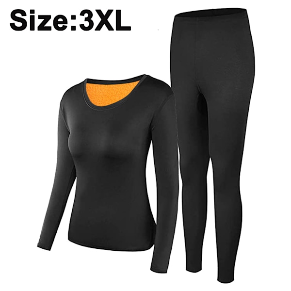 Men's & Women's Thermal Underwear Set, Soft Round Neck Plus Velvet Thermal Underwear Autumn Underwear, Winter Warm Base Layer Top & Bottom