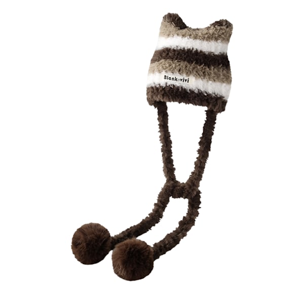 Cute Cat Ear Hat Unisex Costume Hats Halloween Warm Soft Crochet Hat Christmas New Year Warm Soft Skull Hat