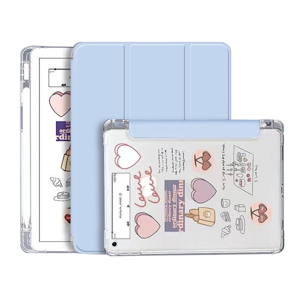 Case Compatible with iPad 10.2 iPad 2021/2020/2019（10.2in）, transparent Case , Auto Sleep/Wake Cover blue