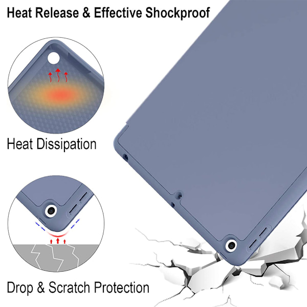 Kotelo yhteensopiva iPad Air4/5:n (10,9 tuumaa) kanssa, kynänpidikkeellä, läpinäkyvä kotelo, automaattinen lepotila/herätys