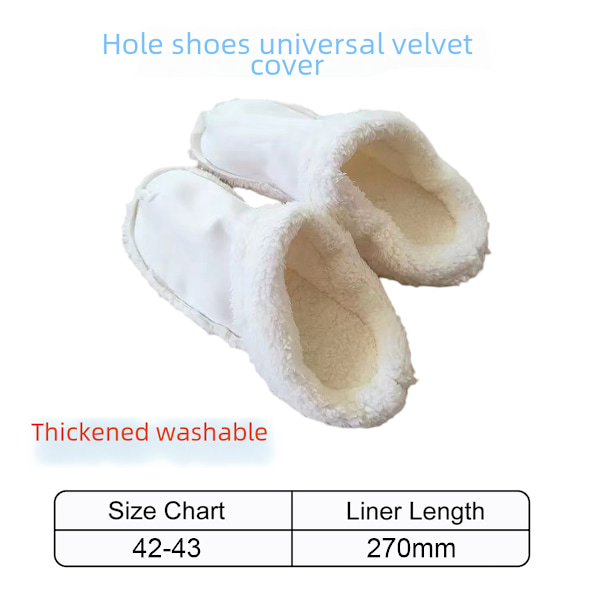 Irrotettava puuvillainen irrotettava villapeite irrotettavat ja pestävät tossut kengät puuvillapeite reikävuori sametti uusi talvi pehmeä white 42/43