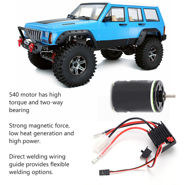 Suuri vääntömomentti 540 harjattu moottori 320A ESC Combo -setti Axial SCX10 / TRX4 D90 / Redcat / GEN8 RC Crawler35T