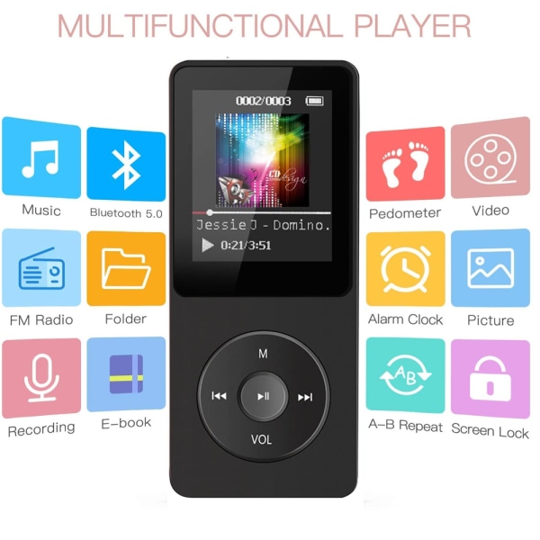 Kort MP4-spelare Mini MP3 Student Walkman 8G Maskinlagring