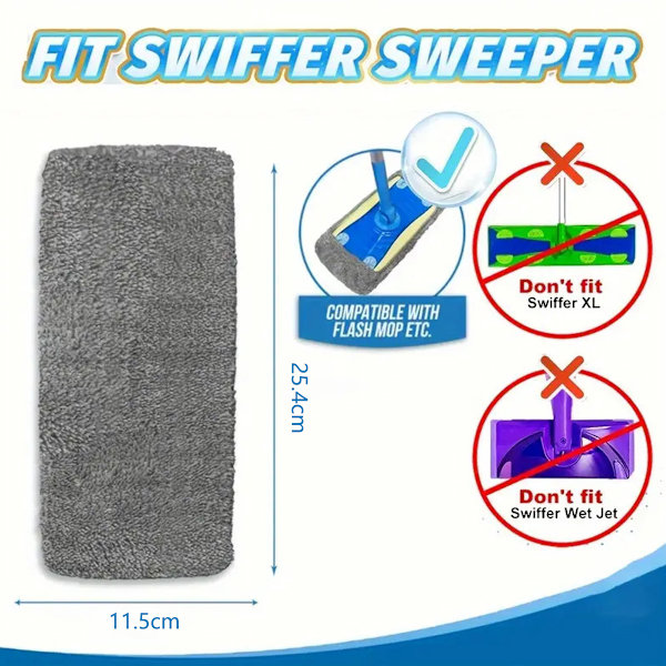 Genanvendelige Fugtige Puder Efterfyldninger Kompatibel med Swiffer Sweeper Mop, Tørre Fejeblade, Mikrofiber Fugtige Mop Klud til Trægulv Rengøring, 4 Pak Blue