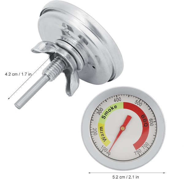 Termometer for Grill, BBQ-Røyker i Rustfritt Stål 100~750℉