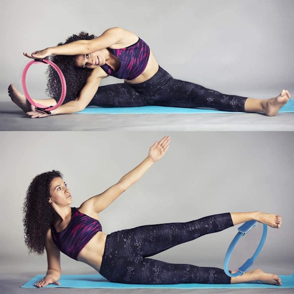 Pilates Ring Magic Circle – Fitnesscirkel för armar/lår/ben och coreträning – Flexibel motståndsträningsenhet, blå