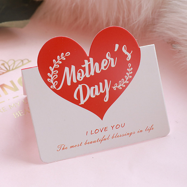 100 kpl Äitienpäivän sydämen onnittelukortit Taitettava rakkaussydän