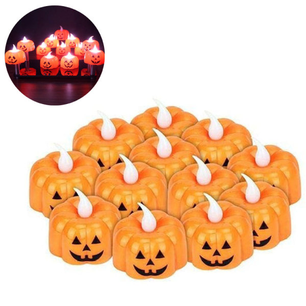Pumpkin Tea Lights Kynttilät, 12 kpl Halloween Pumpkin Lights Pumpk