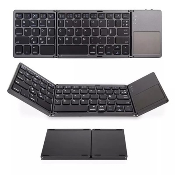 Foldbart tastatur, ergonomisk tastatur, tastatur med touchpad,