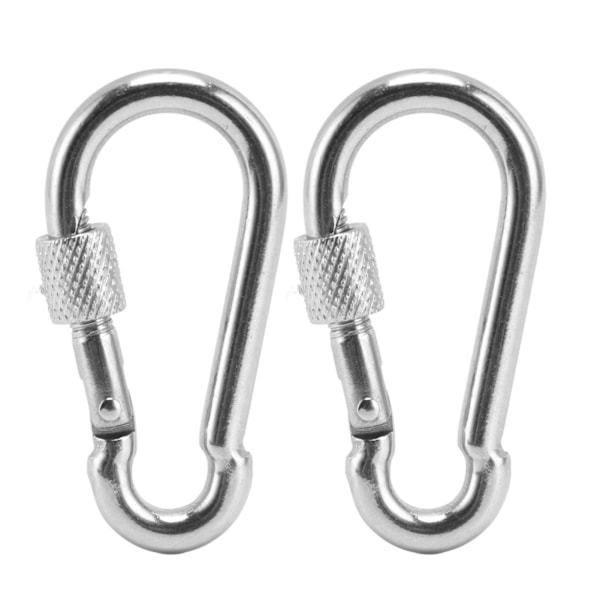 2Pcs Spring Snap Hook Carabiner 316 Stainless Steel Clips Rigging Safety Buckle AccessoriesDia 8x80mm