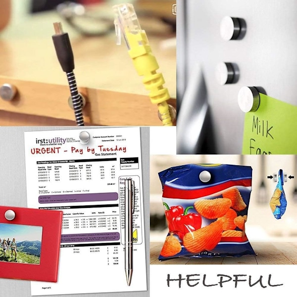 extra starka magneter, 6 mm x 3 mm, neodymmagnet, whiteboard, kylskåp, anslagstavla, DIY-bilder