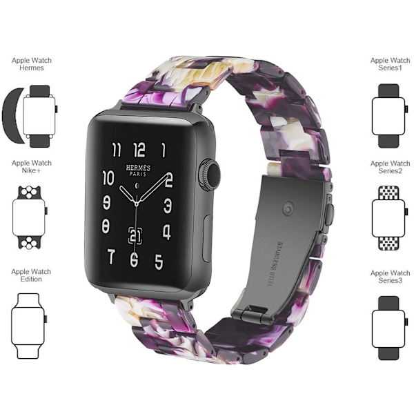 Ranneke Apple Watch -kellolle 42mm/44mm Series 5/4/3/2/1, Ohut Hartsi Ranneke Vaihtokellohihna Tarvikkeet