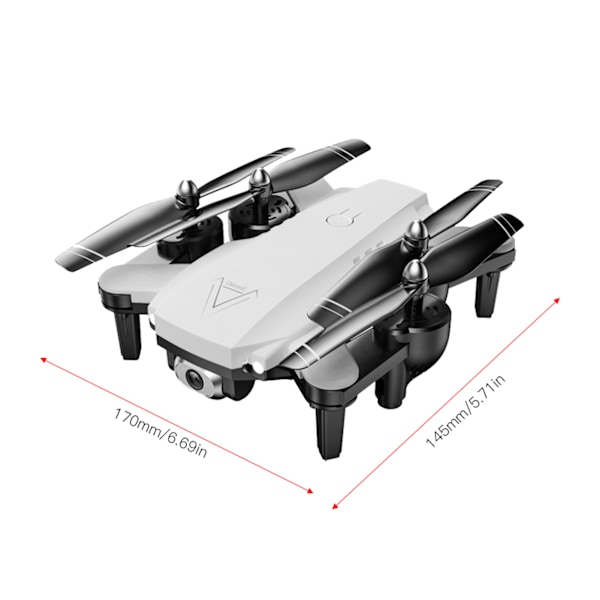 Foldbar Drone med Højopløsnings Dobbelt Kamera, Headless Mode, Automatisk Følg, Hvid 1080P Optisk