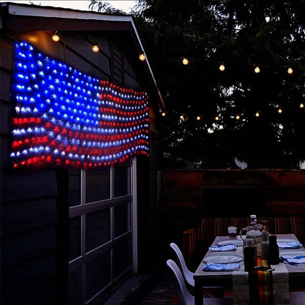 American Flag String Lights, Patriotic Waterproof LED Fairy Ligh