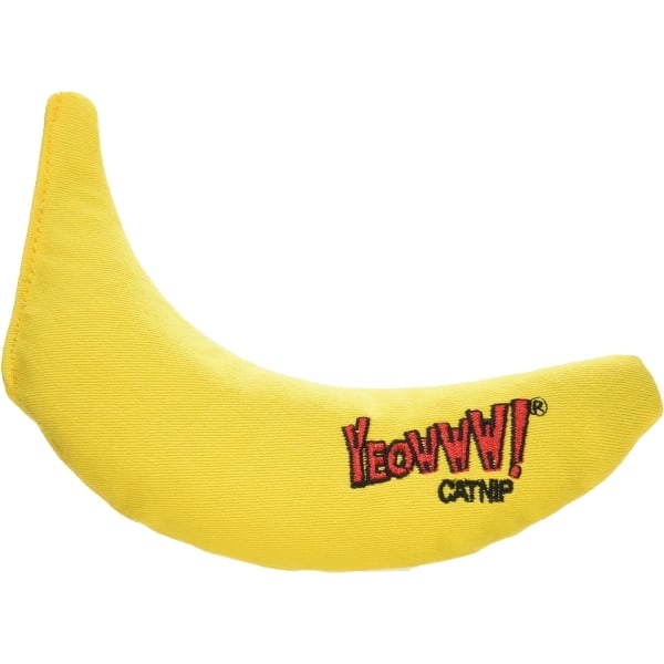 ekologisk, kattmynta-leksak, gul banan, 3-pack