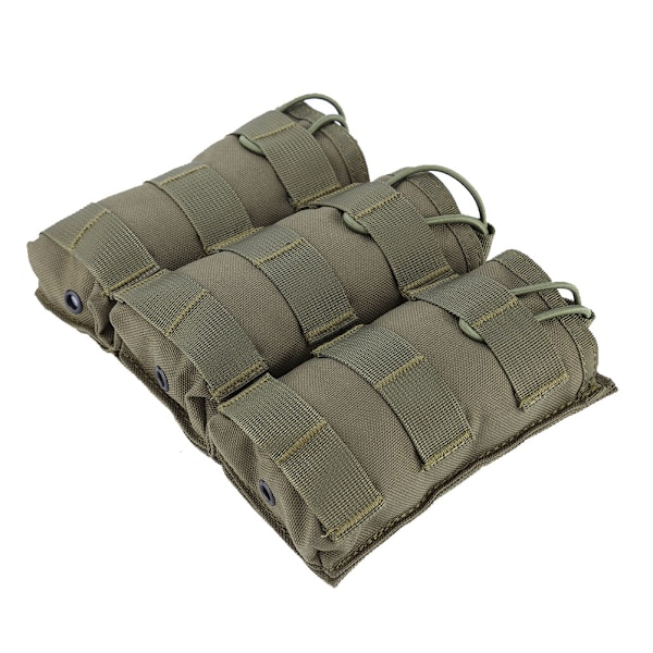 Nylon Outdoor Molle Triple Pistol Magazine Pouch Holster Hunting (Green)