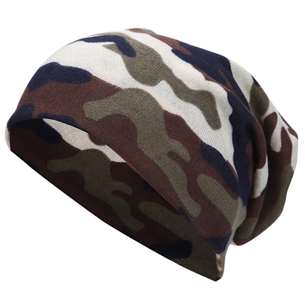 Multifunktionell utomhushatt med stil - mössa, halsduk, hatt, basker i armégrön camouflage