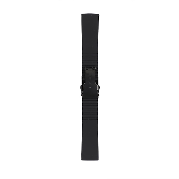 Professional Stripe Watchband Exquisite Silicone Adjustable Watch Strap Replacement Accessory (Black Buckle)24mm