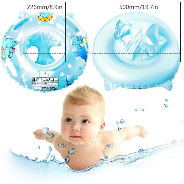 Babysimningsring, babysimhjälpmedel, babyfloat, uppblåsbar simring, babysimstol, simhjälpsleksak för småbarn 6 månader till 36 månader