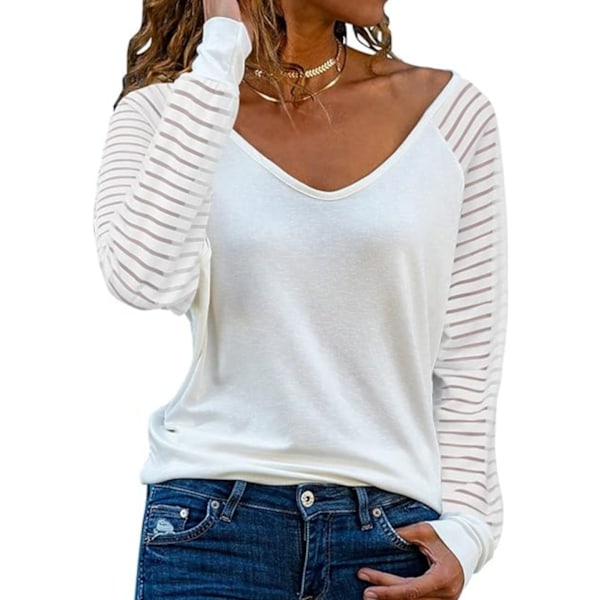 Women's tops, long-sleeved shirt, casual V-neck blouse, shirt tops