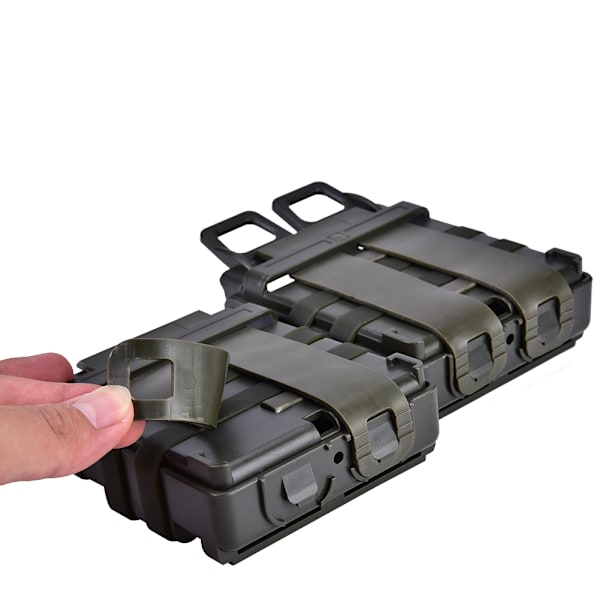 Plastic Magazine Pouch Set Holster for Molle System Vest Outdoor Hunting Camping (Green)