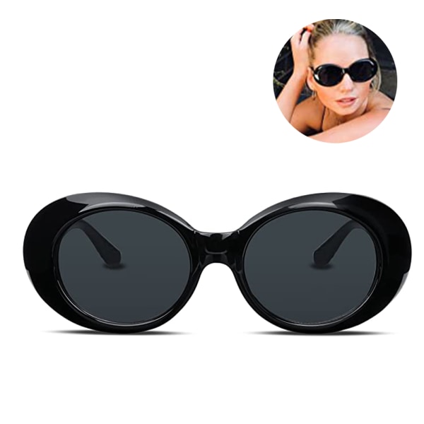Ovale runde retro solbriller med farvetone eller røgglas...