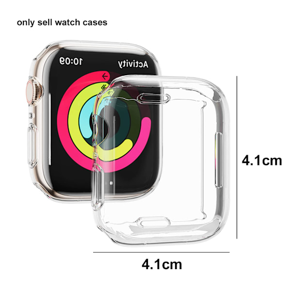 Vandafvisende Etui Kompatibel med Hærdet Glas Skærmbeskytter, TIL iWatch S7 Beskyttelses Bumper Etui Transparent 41mm