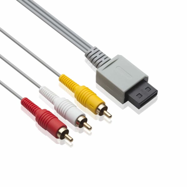 AV-kabel for Wii Wii U, 6FT Composite 3 RCA gullbelagt kabel Co