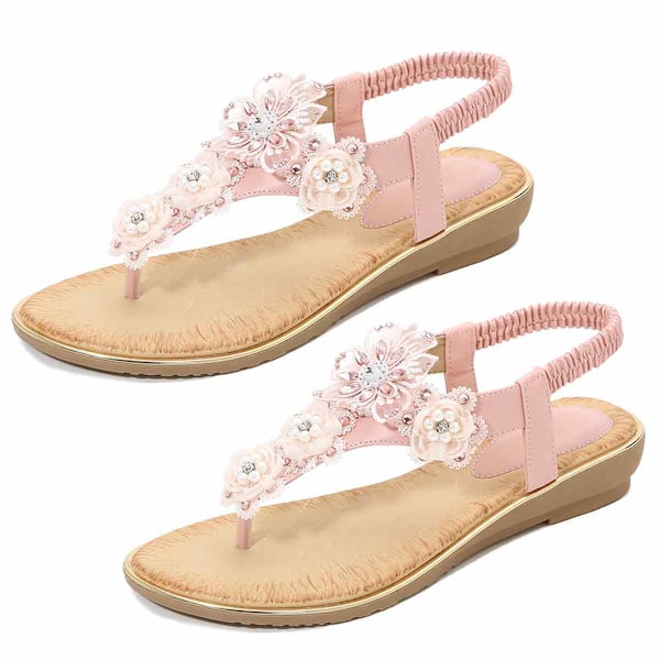 Kvindesandaler med Rhinestones - Elegant, Afslappet, Sommer, Flade Havaianas, Komfortable Sandaler