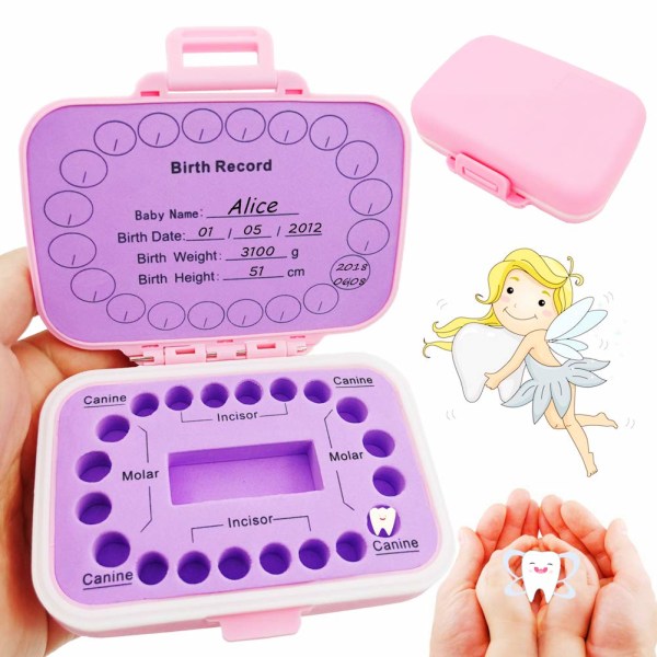 Baby Teeth Keepsake Box, pp Barn Tandförvaringshållare för barn