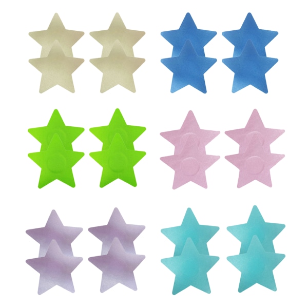 12 par brystvortebetræk Stjernebrystkronblade i flere farver