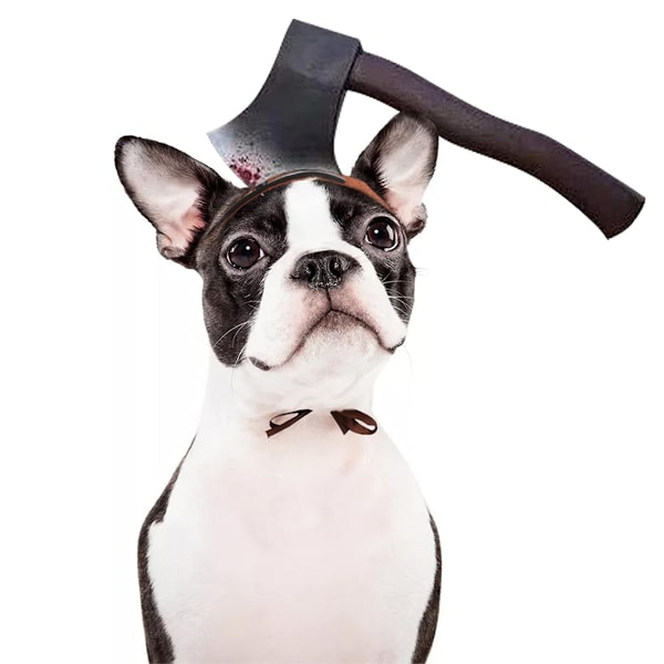 Halloween Kostume til kæledyr - Økse Pandebånd, Blodig Hovedbeklædning til Hunde og Katte, Hvalpe Trick Rekvisitter til Cosplay Fest